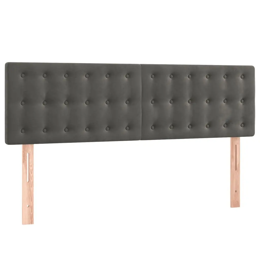Box Spring Bed Grey Velvet Queen Size 153x203cm with Pocket Spring Mattress
