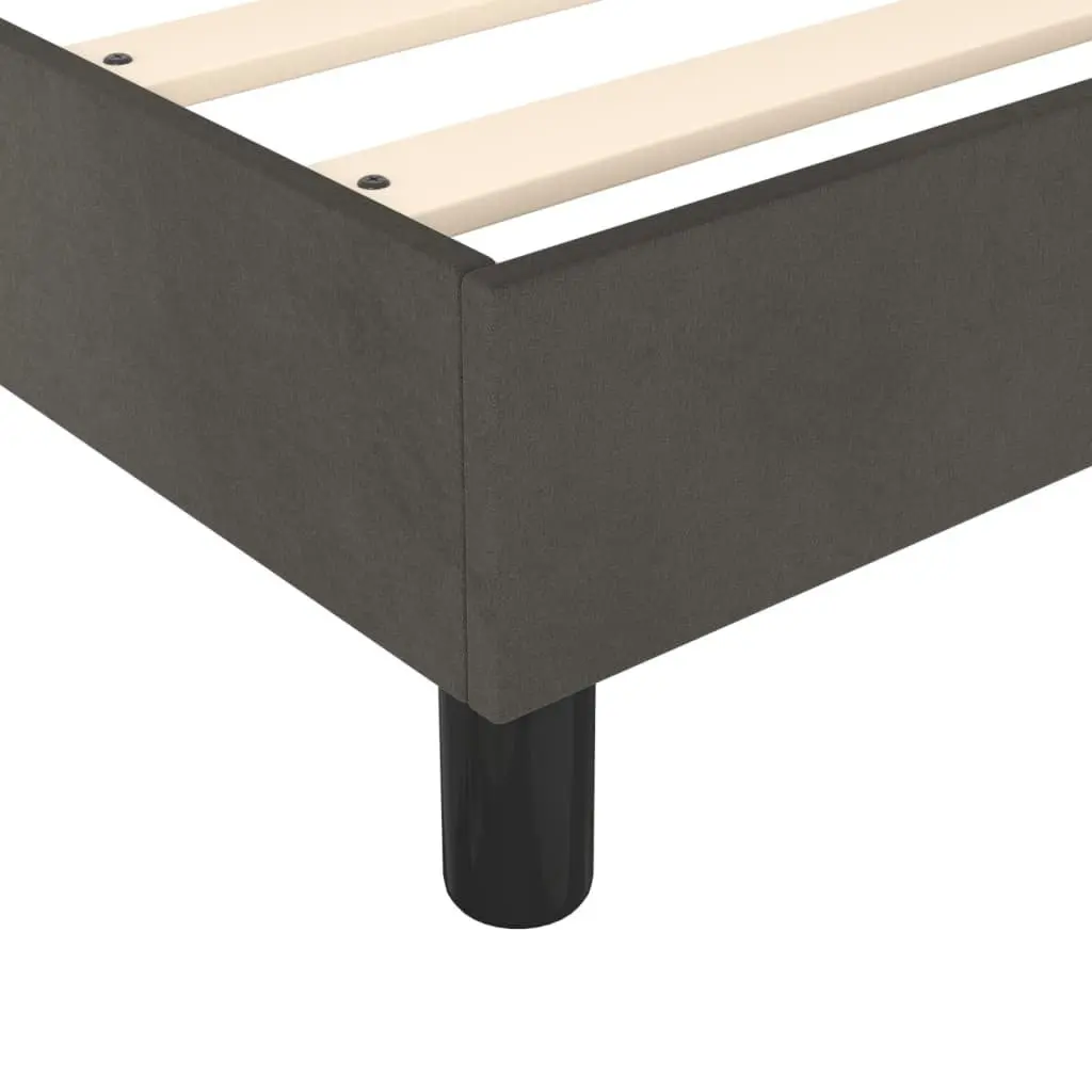 Box Spring Bed Grey Velvet Queen Size 153x203cm with Pocket Spring Mattress