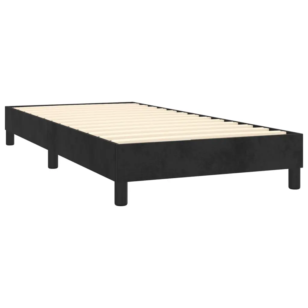 Box Spring Bed Velvet Upholstered King Single Black Pocket Spring Mattress