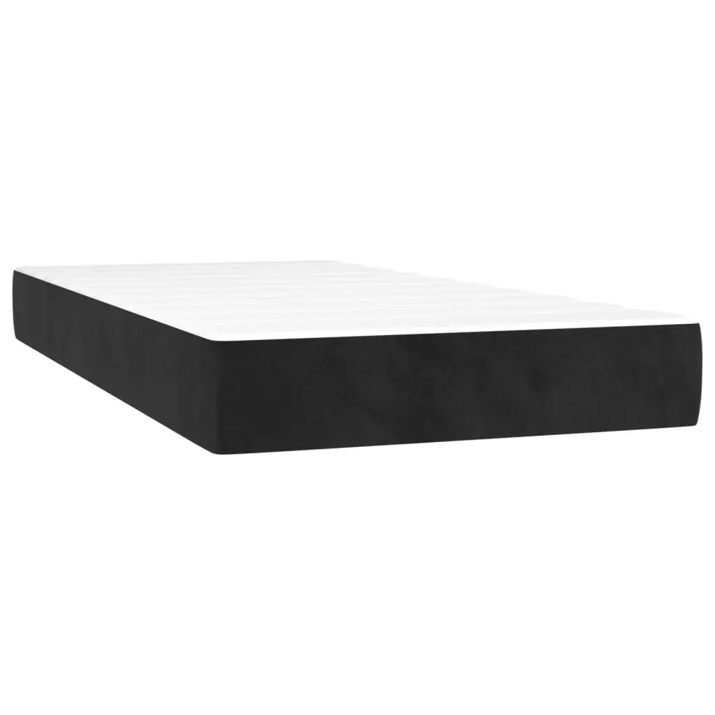 Box Spring Bed Velvet Upholstered King Single Black Pocket Spring Mattress