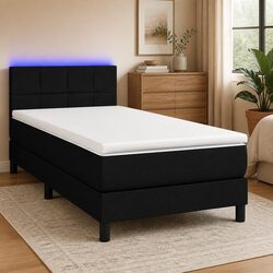 Stylish King Single Box Spring Bed with LED Headboard