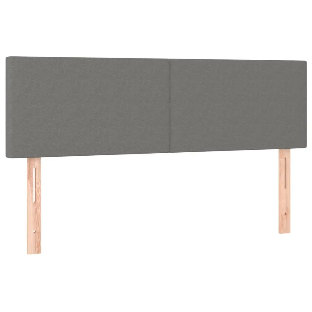 Queen Size Box Spring Bed with Pocket Spring Mattress Adjustable Headboard LED Dark Grey