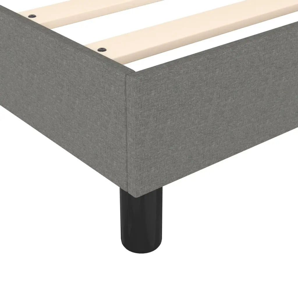 Queen Size Box Spring Bed with Pocket Spring Mattress Adjustable Headboard LED Dark Grey