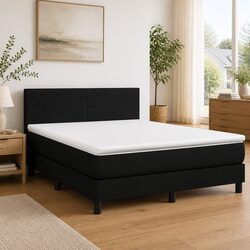 Queen Box Spring Bed with Pocket Mattress and LED Headboard