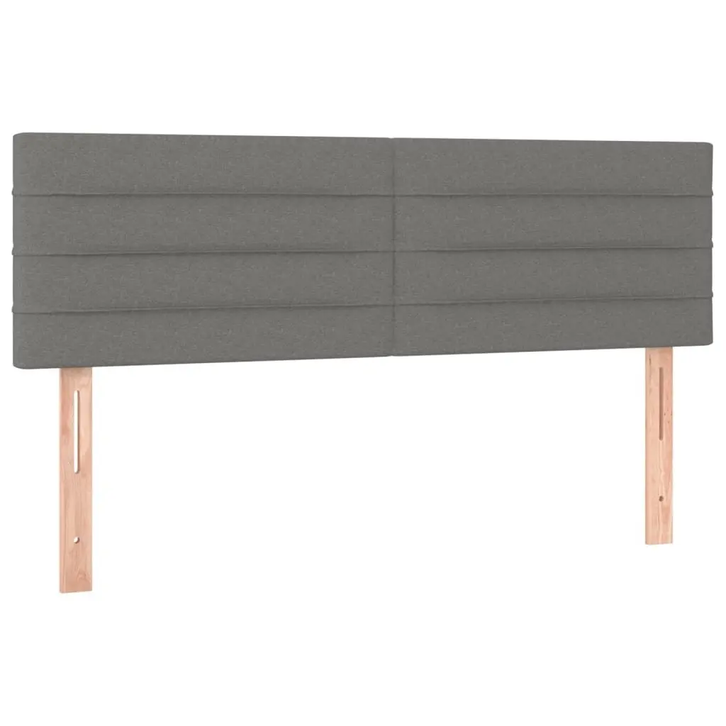 Queen Size Box Spring Bed with Pocket Spring Mattress Adjustable LED Headboard Grey Fabric