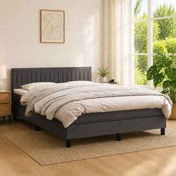 Queen Size Bed with Pocket Spring Mattress and LED Headboard