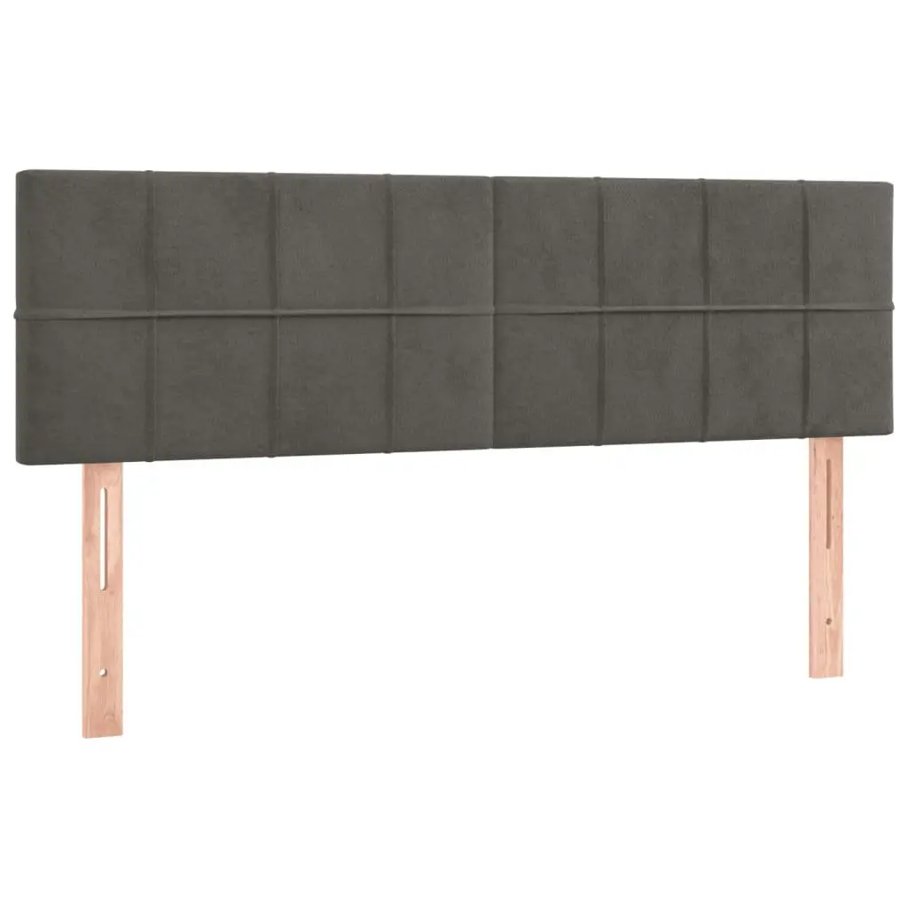 Box Spring Bed with Pocket Spring Mattress Adjustable Velvet Headboard Queen Size Grey Velvet