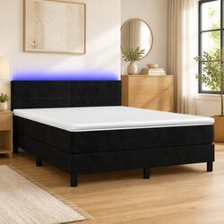 Queen Velvet Box Spring Bed with Pocket Spring Mattress