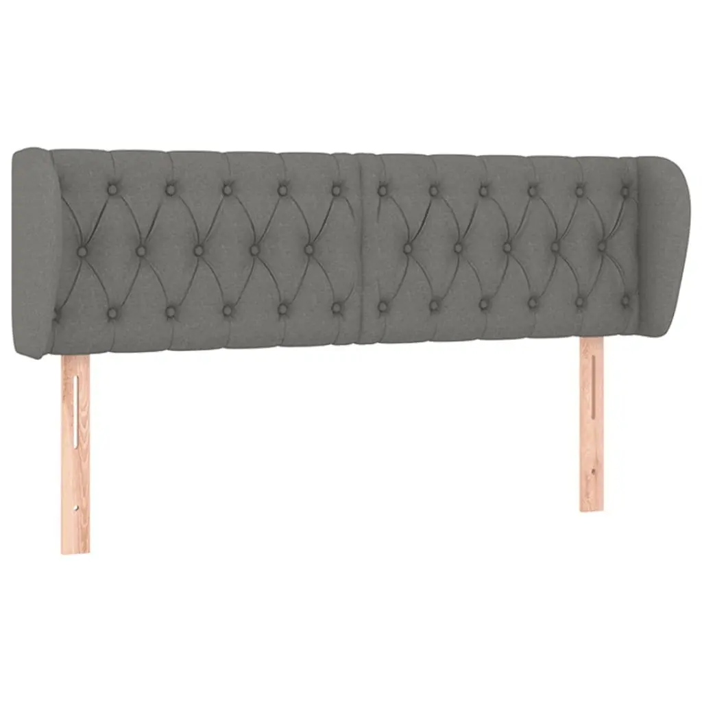 Box Spring Bed Grey Fabric Queen Size 153x203cm Adjustable Headboard