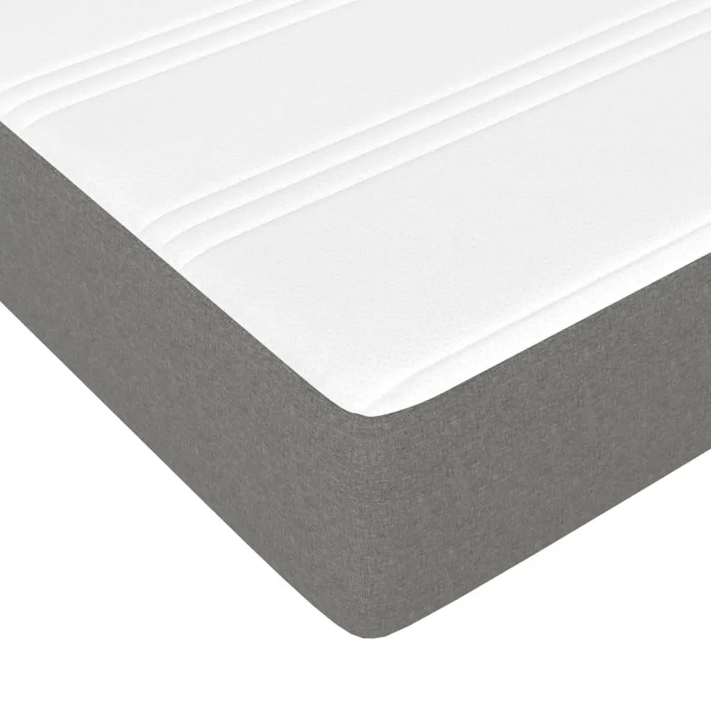 Queen Size Box Spring Bed with Pocket Spring Mattress Grey Fabric