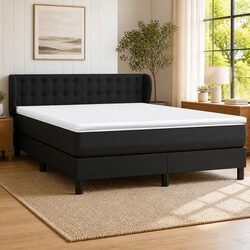 Stylish Queen Size Box Spring Bed with Pocket Spring Mattress