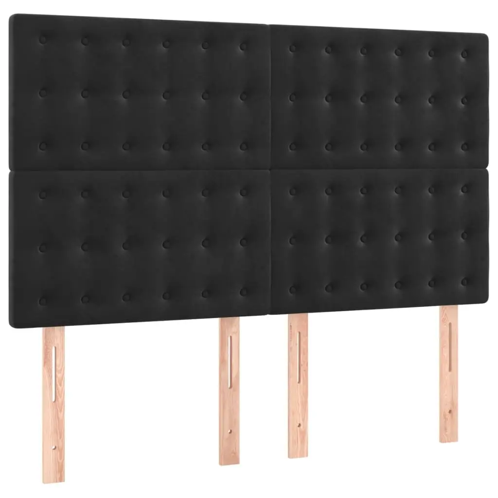 Box Spring Bed Black Velvet Queen Size 153x203 cm with Pocket Spring Mattress