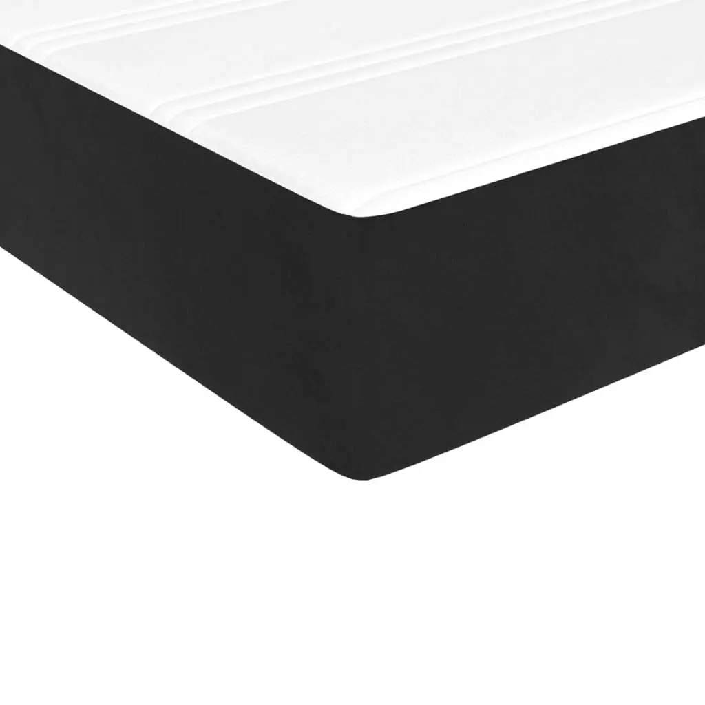 Box Spring Bed Black Velvet King Single 106x203cm with Pocket Spring Mattress