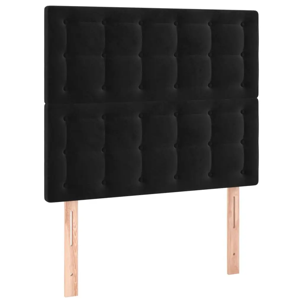 Box Spring Bed King Single Black Velvet Pocket Spring Mattress