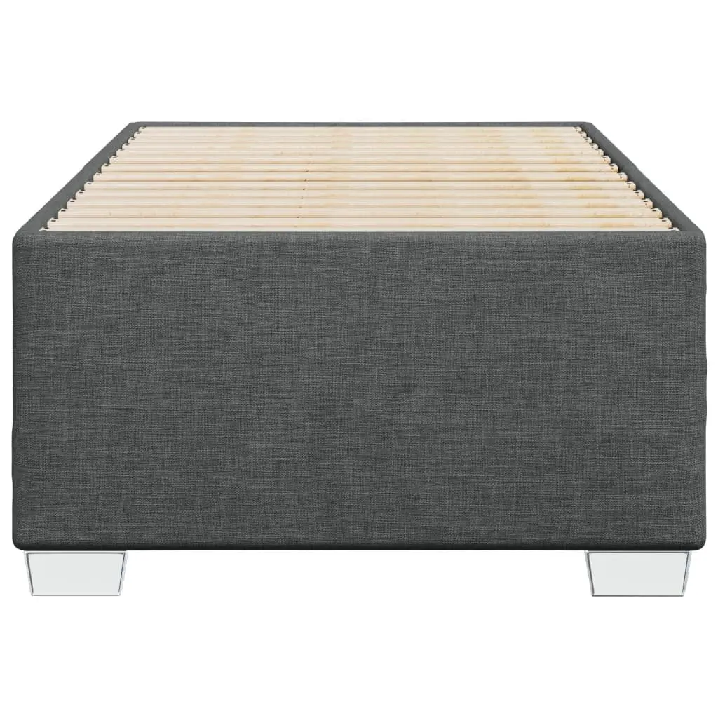 Grey Fabric Bed Frame 90x190 cm with Slatted Base