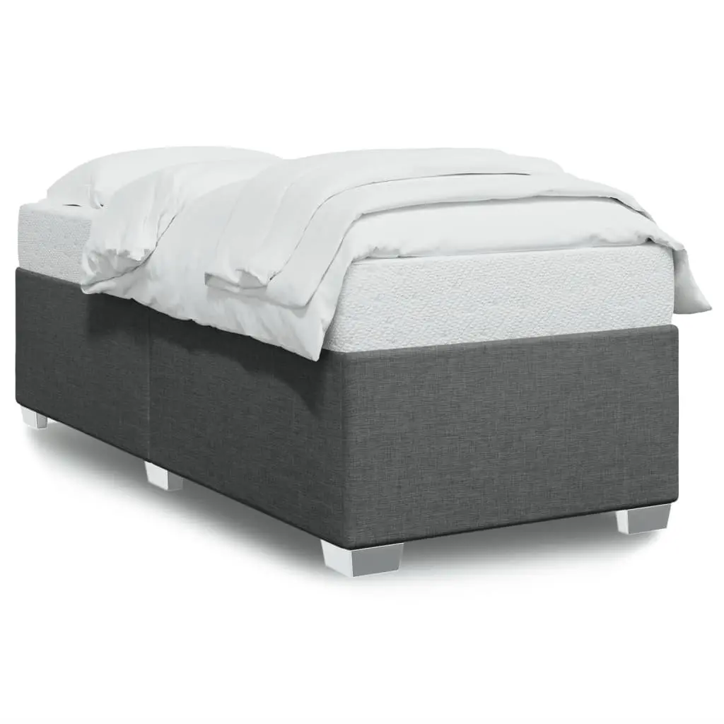 Grey Fabric Bed Frame 90x190 cm with Slatted Base