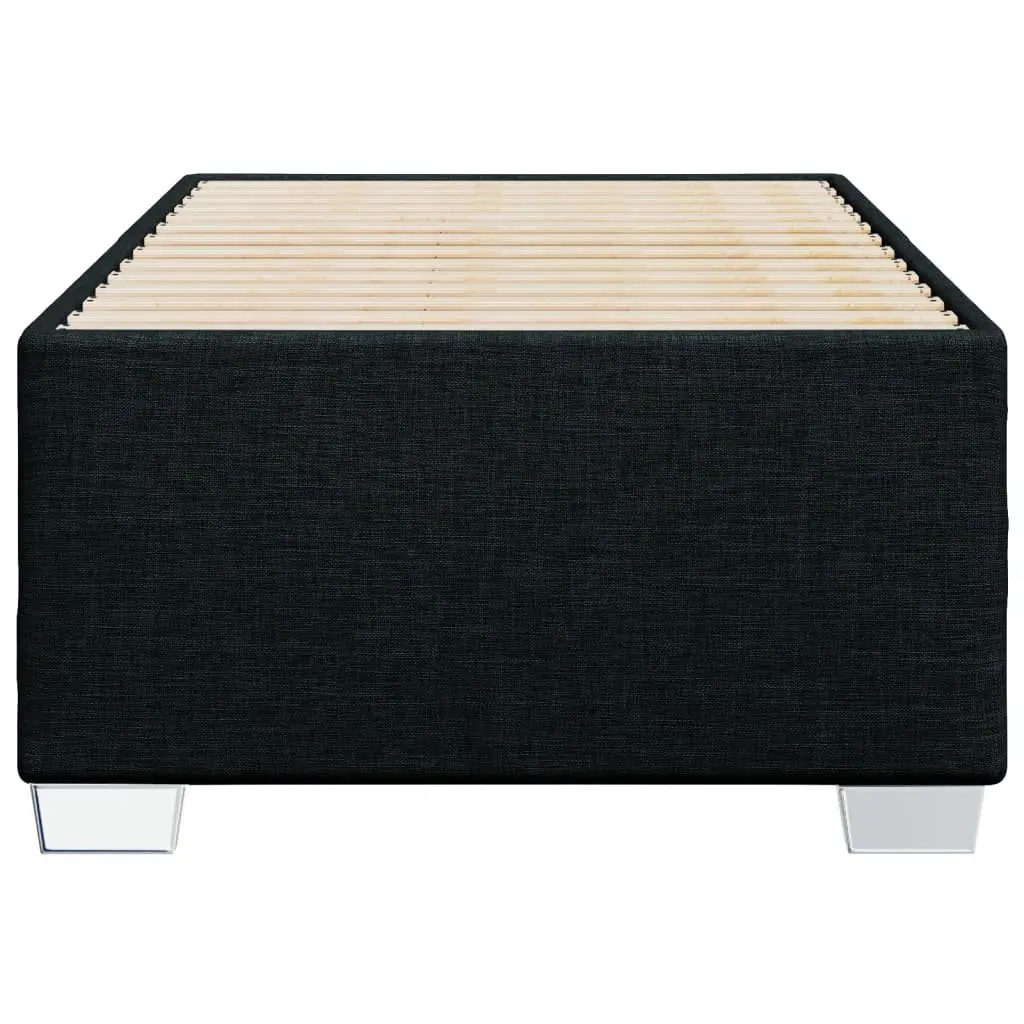 Black Fabric Upholstered Bed Frame 90x190cm with Slatted Base Support for Bedrooms