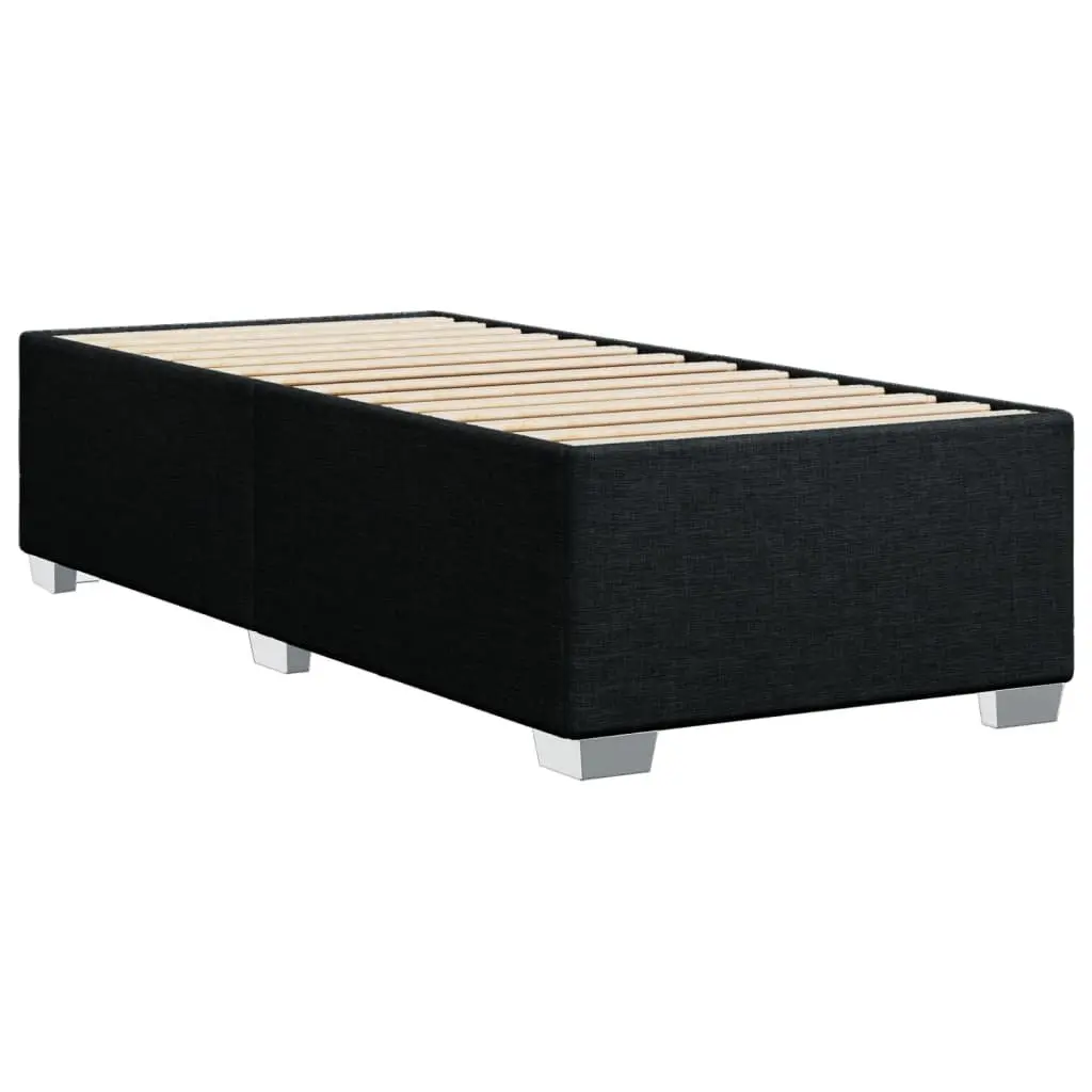 Black Fabric Upholstered Bed Frame 90x190cm with Slatted Base Support for Bedrooms