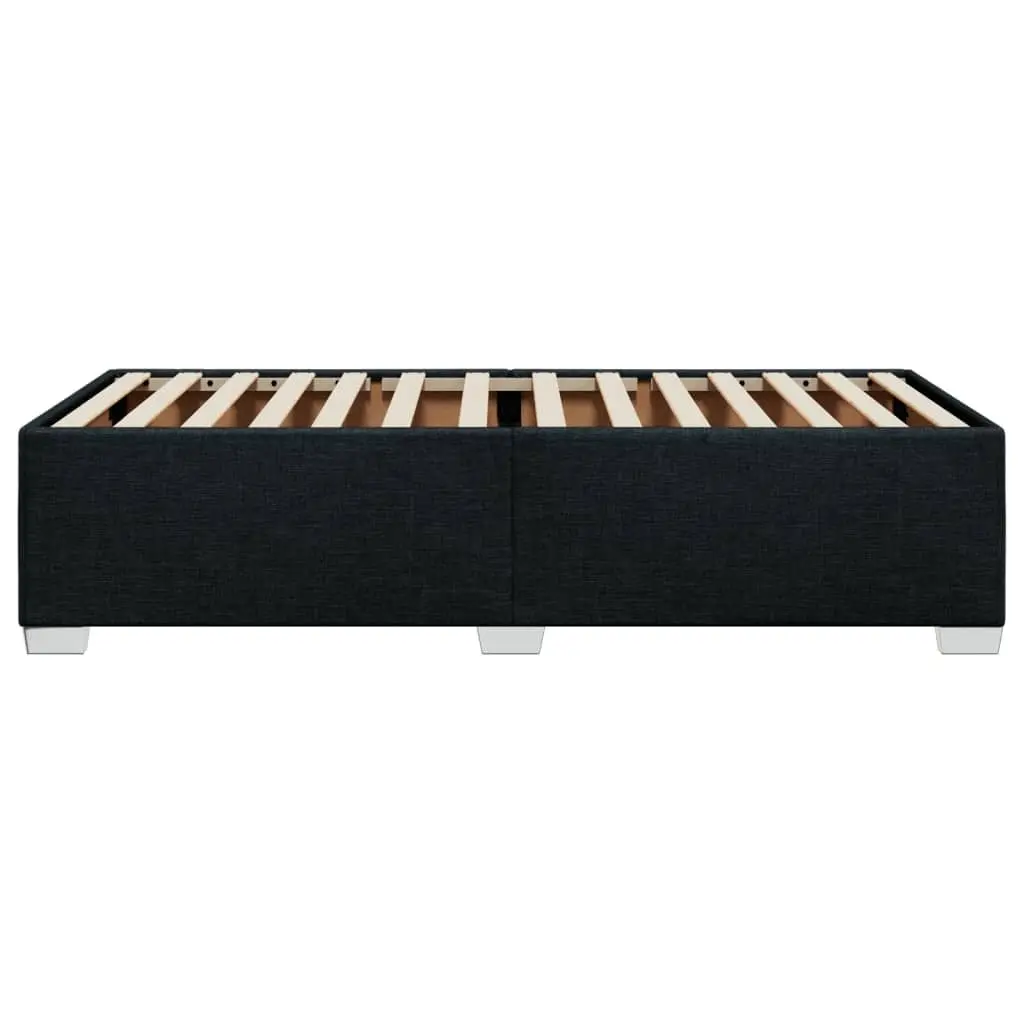 Black Fabric Upholstered Bed Frame 90x190cm with Slatted Base Support for Bedrooms