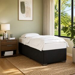 Cozy King Single Bed Frame in Black Fabric