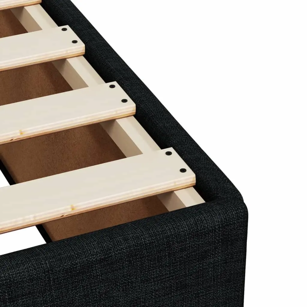 Upholstered Black Fabric Double Bed Frame for Comfort