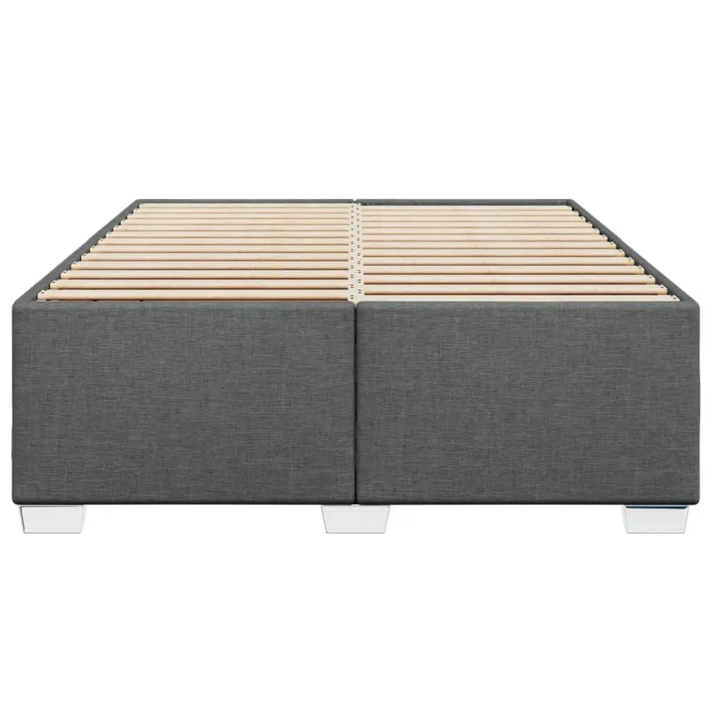 Queen Bed Frame Grey Fabric Upholstered Bedroom Furniture Slat Support