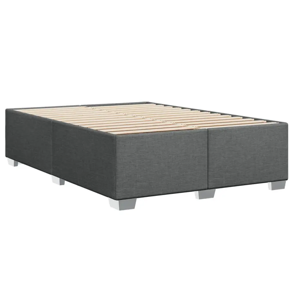 Queen Bed Frame Grey Fabric Upholstered Bedroom Furniture Slat Support