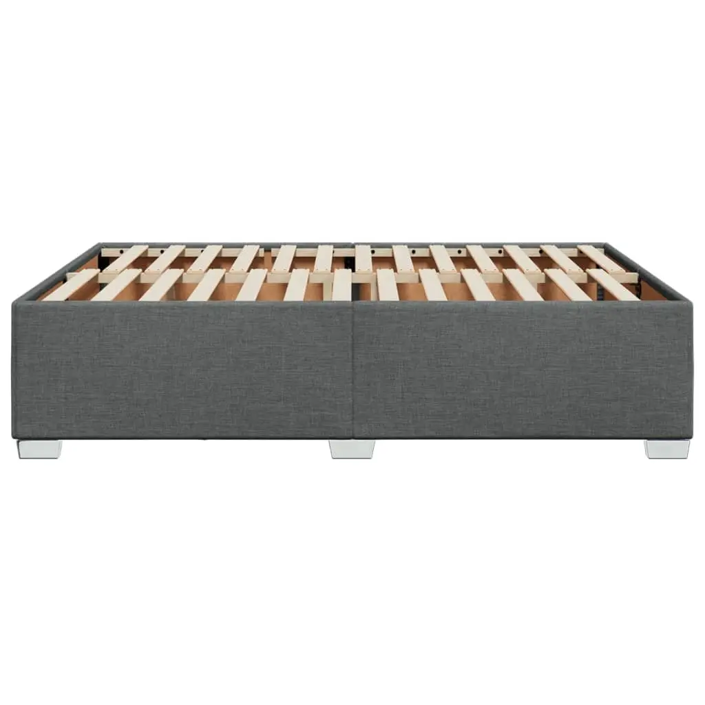Queen Bed Frame Grey Fabric Upholstered Bedroom Furniture Slat Support