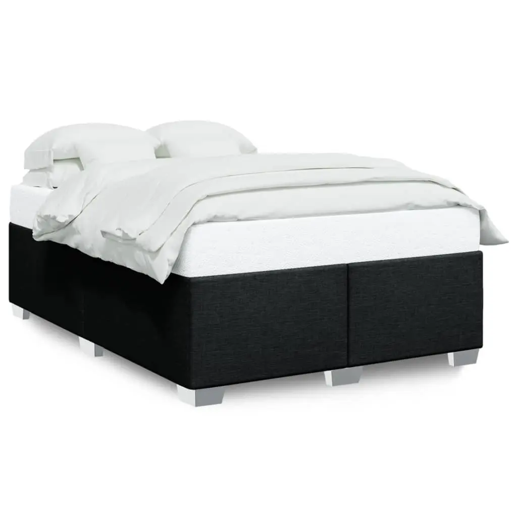 Queen Bed Frame in Black Fabric with Slat Support