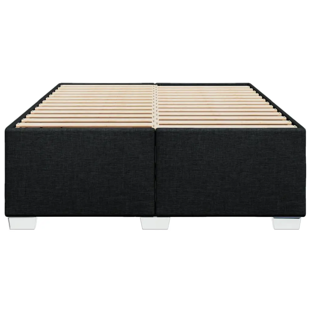 Queen Bed Frame in Black Fabric with Slat Support