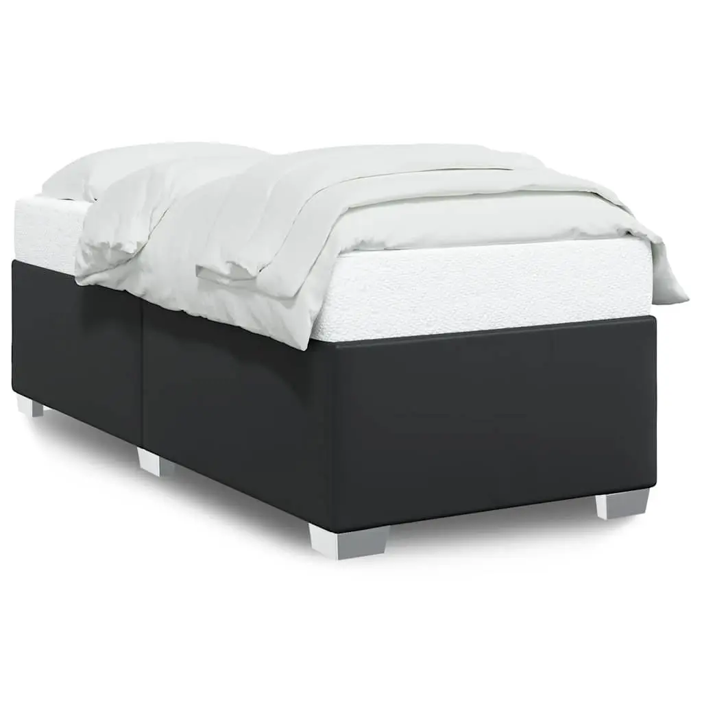 Black Faux Leather Bed Frame 90x190 cm