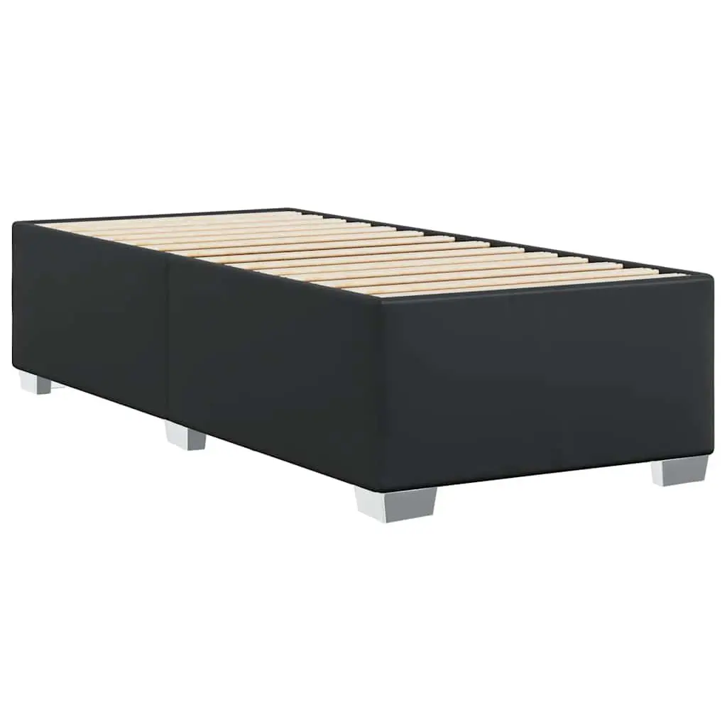 Black Faux Leather Bed Frame 90x190 cm