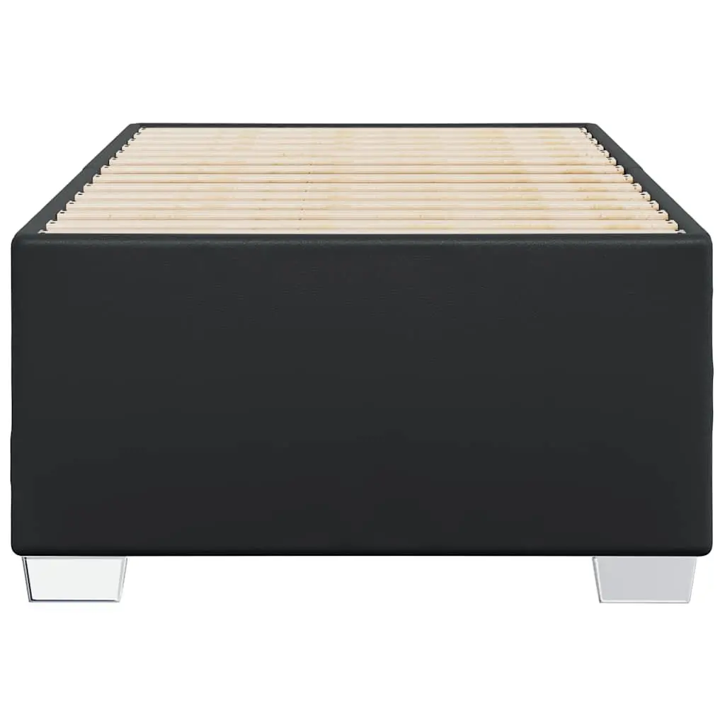 Black Faux Leather Bed Frame 90x190 cm