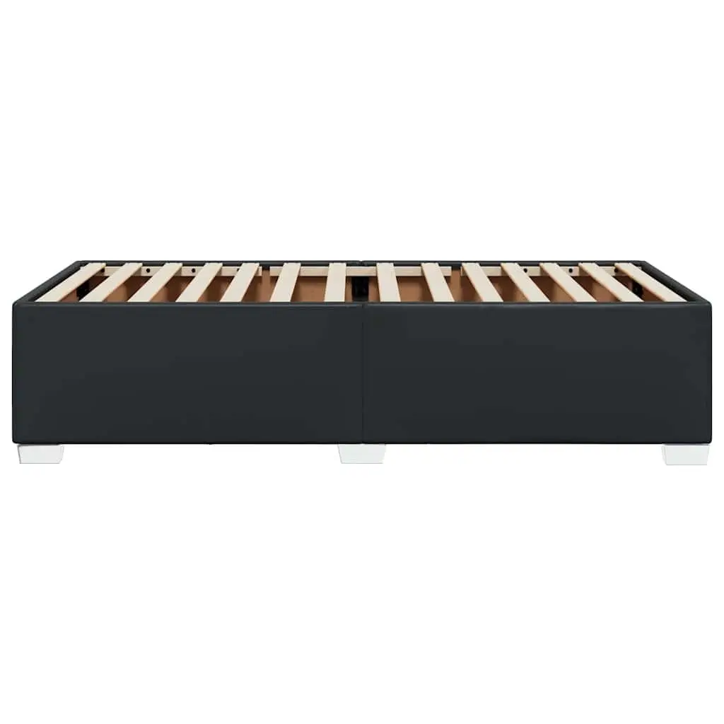 Black Faux Leather Bed Frame 90x190 cm