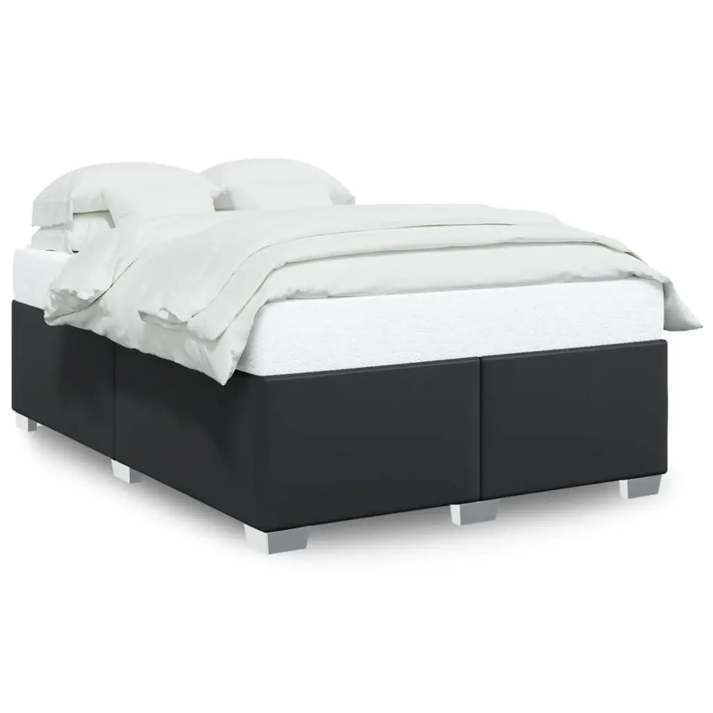 Queen Bed Frame in Black Faux Leather