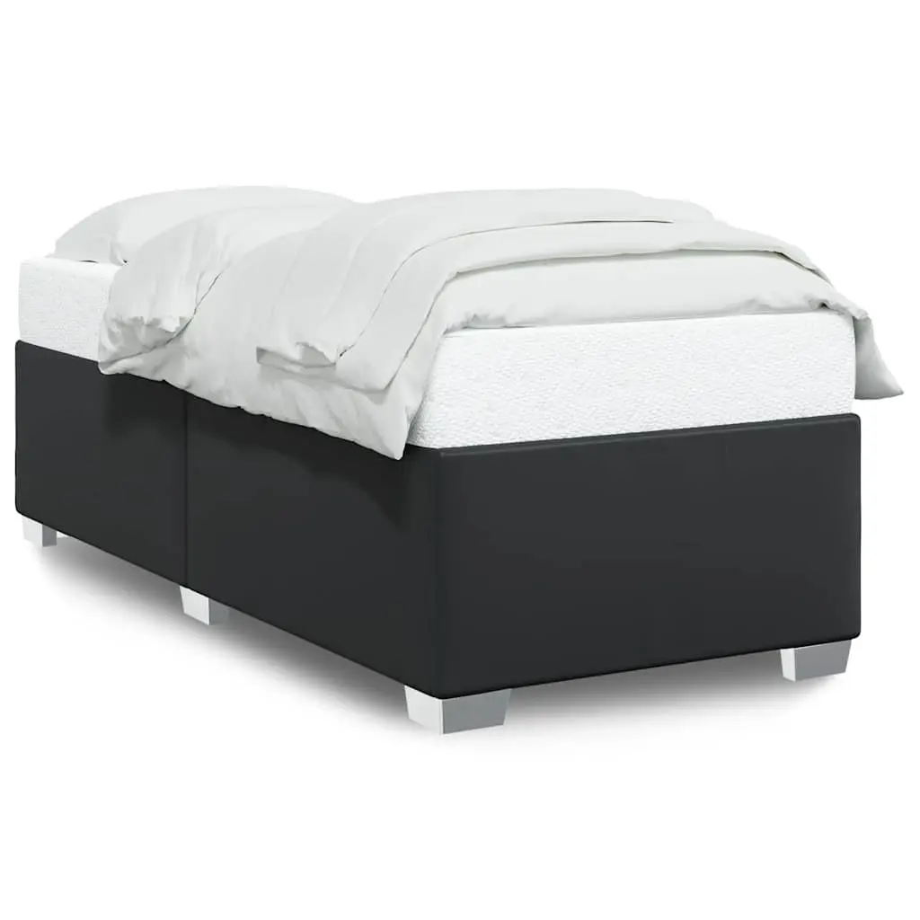 King Single Bed Frame in Black Faux Leather