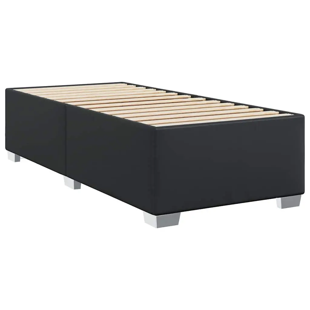 King Single Bed Frame in Black Faux Leather