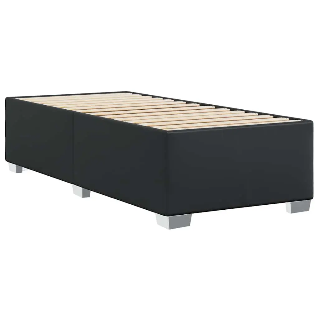 King Single Bed Frame in Black Faux Leather