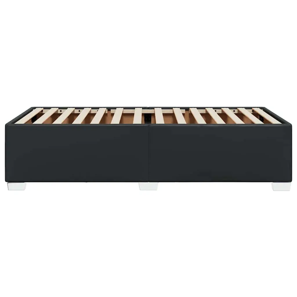 King Single Bed Frame in Black Faux Leather