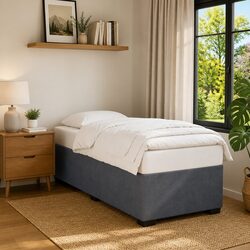 Grey Velvet Bed Frame 90x190 cm for Cozy Bedrooms