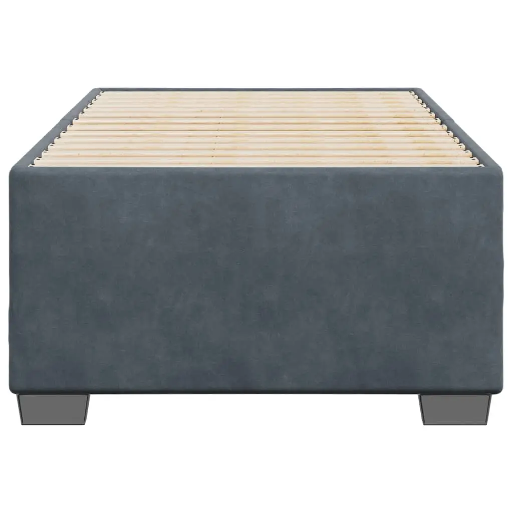 Bed Frame Grey Velvet 90x190 cm Slatted Base Bedroom Furniture Sleep