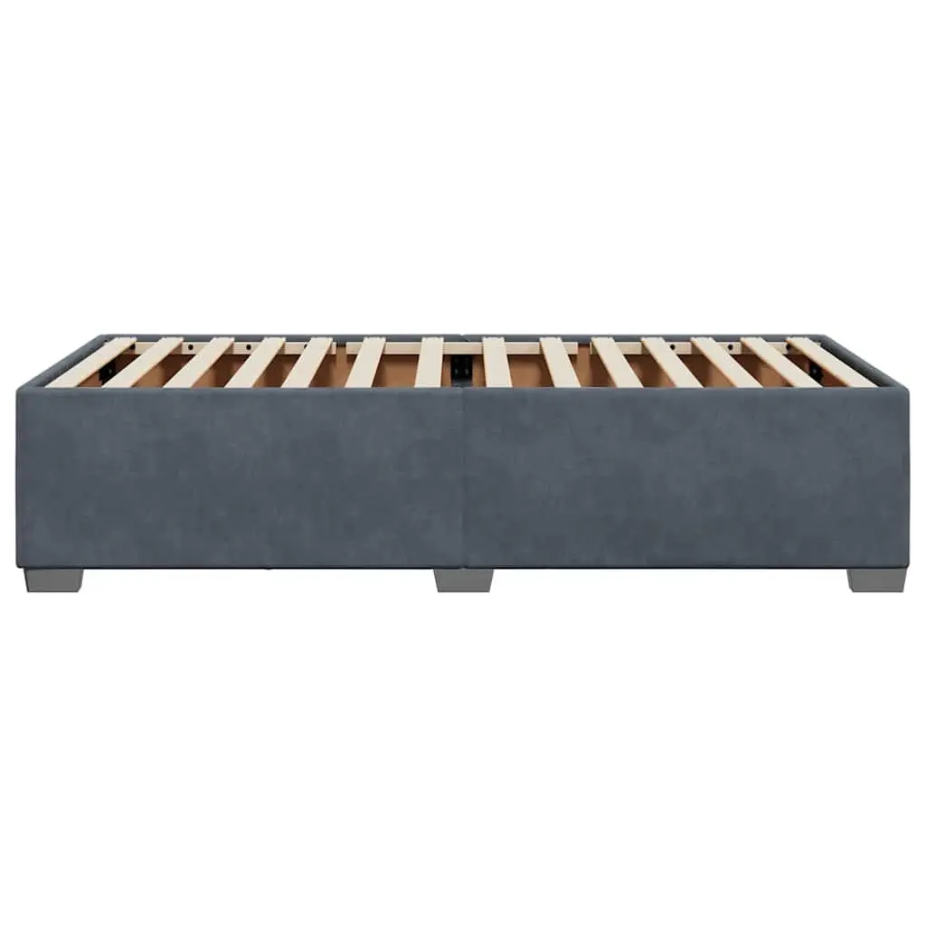 Grey Velvet Bed Frame 90x190 cm with Slatted Base