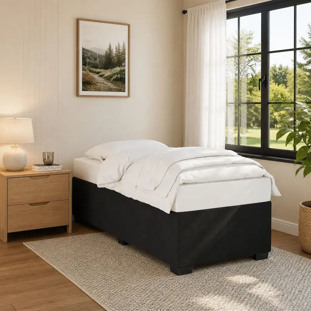 King Single Bed Frame in Black Velvet