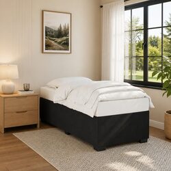 Stylish King Single Bed Frame in Black Velvet