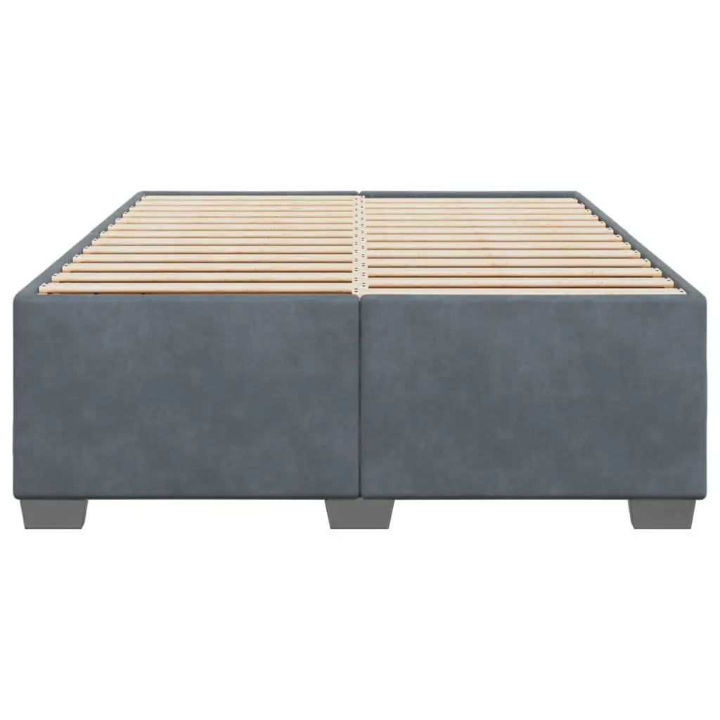 Grey Velvet Upholstered Double Bed Frame for Comfort