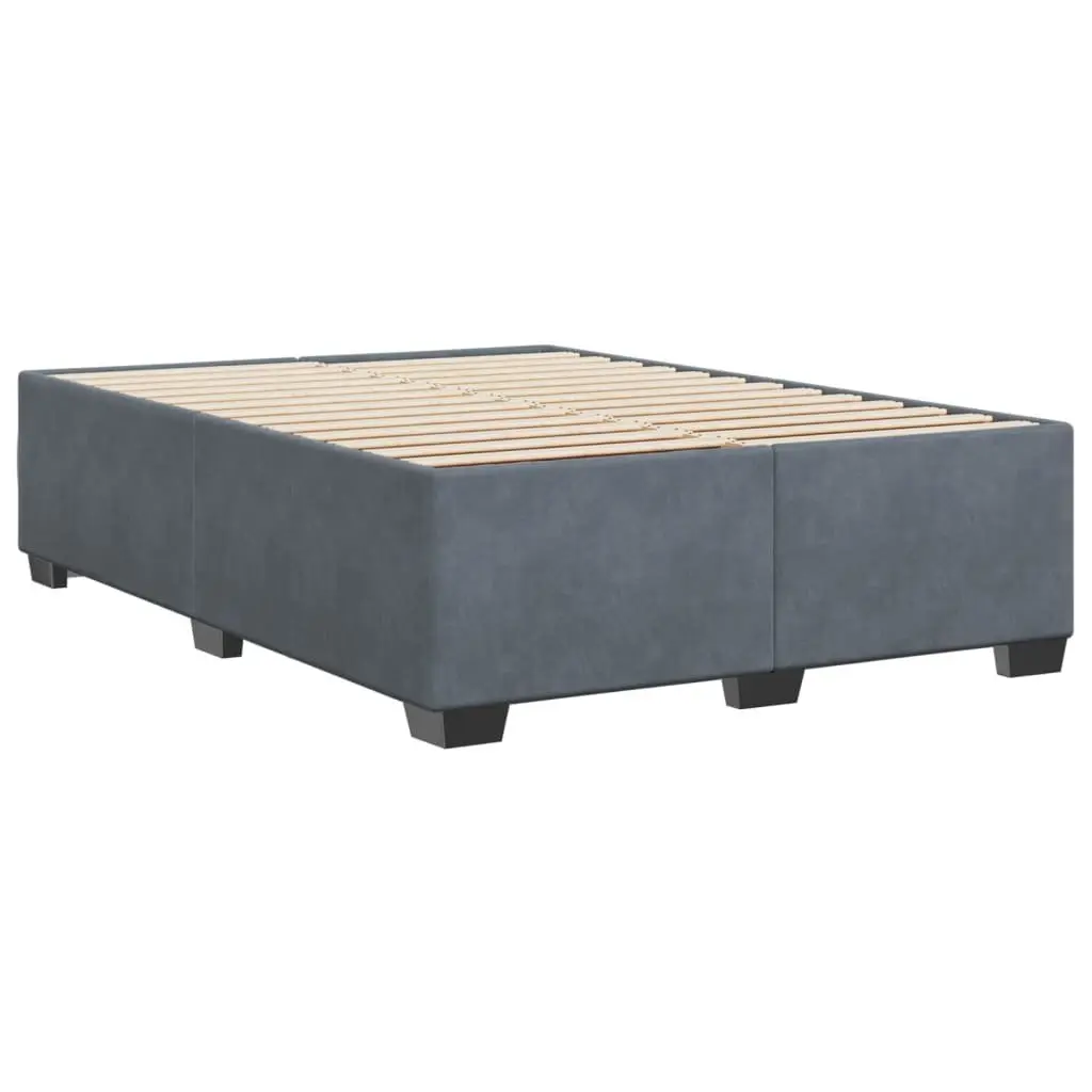 Grey Velvet Upholstered Double Bed Frame for Comfort
