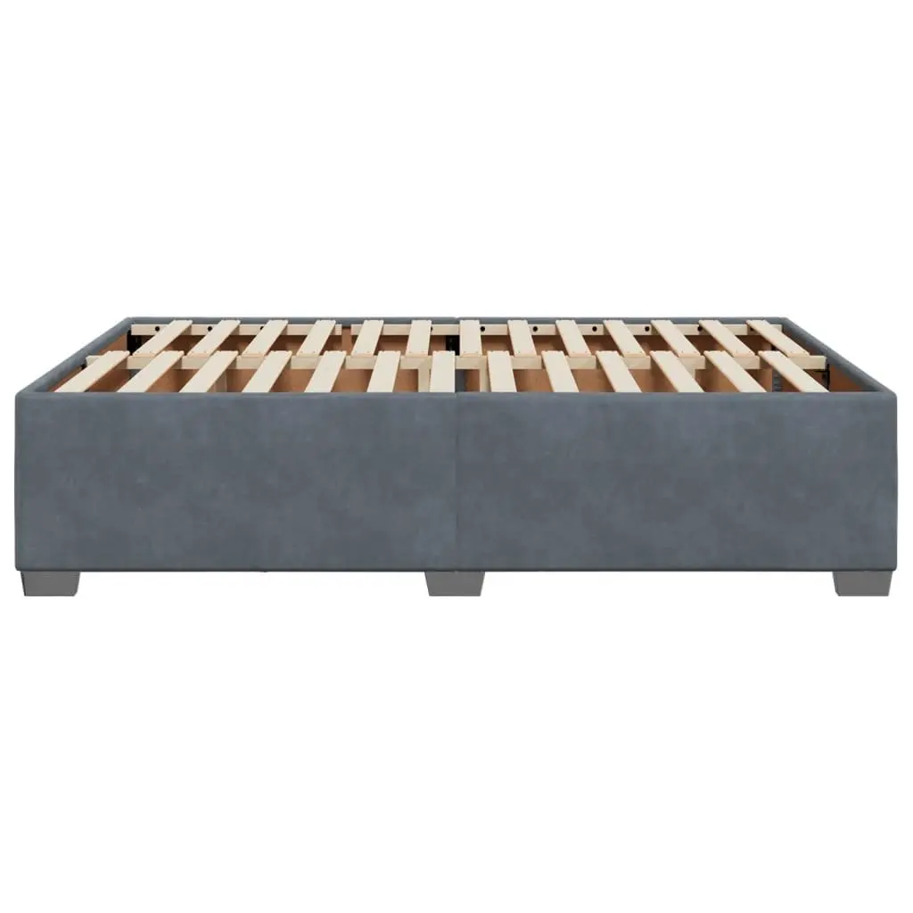 Grey Velvet Upholstered Double Bed Frame for Comfort