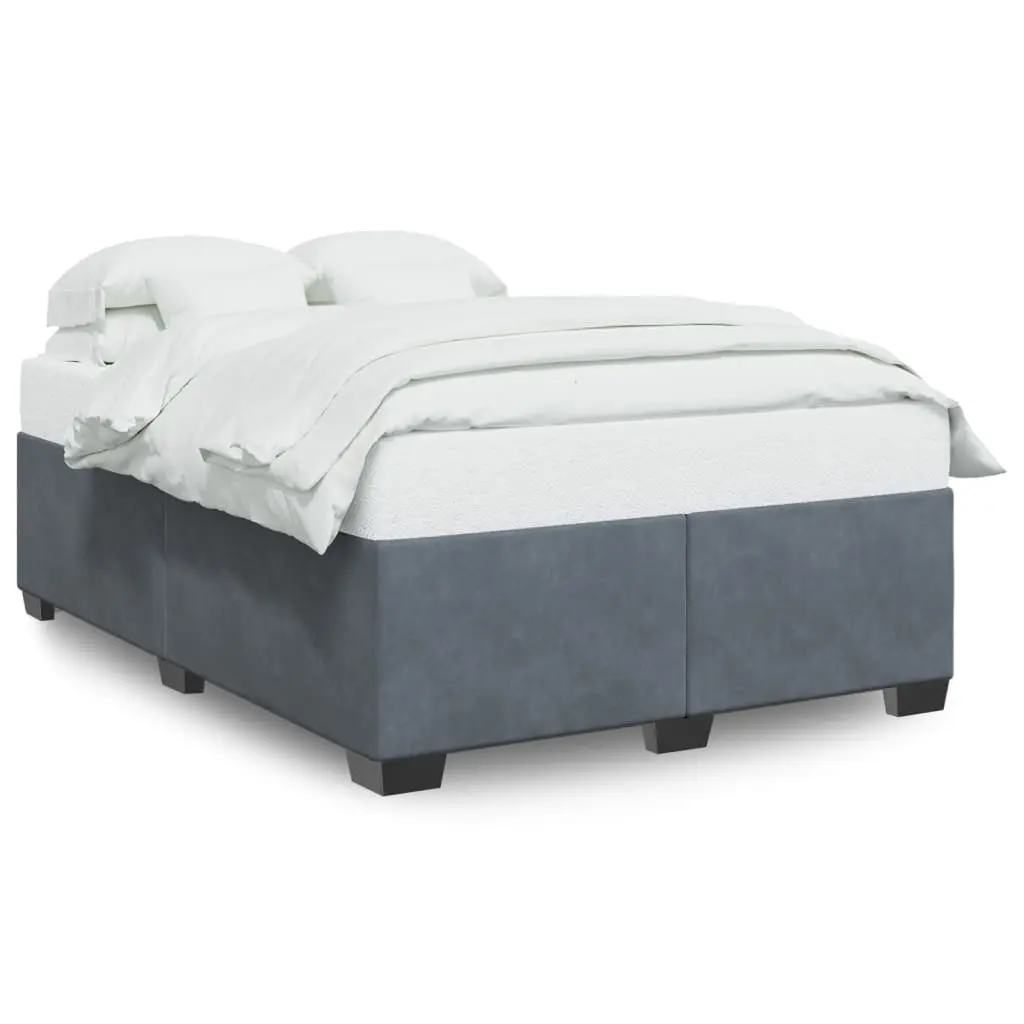 Dark Grey Velvet Queen Bed Frame