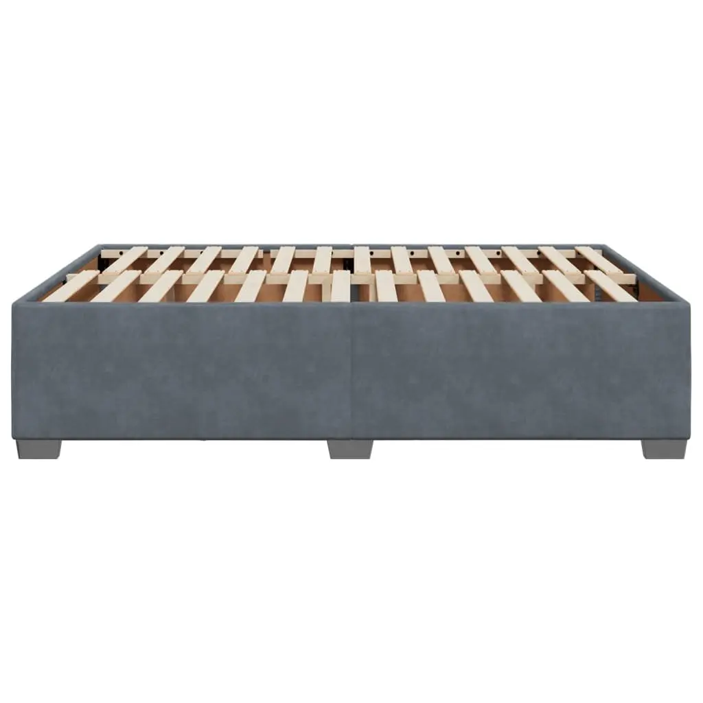 Dark Grey Velvet Queen Bed Frame