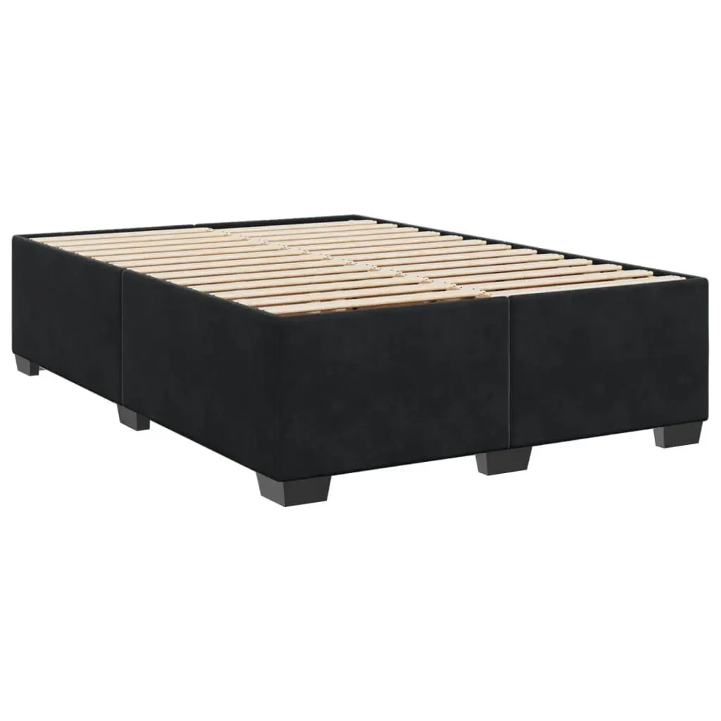 Black Velvet Upholstered Queen Bed Frame